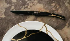 Outlet Opinel Coffret de 2 couteaux de table Kintsugi Charbon Lame Noire