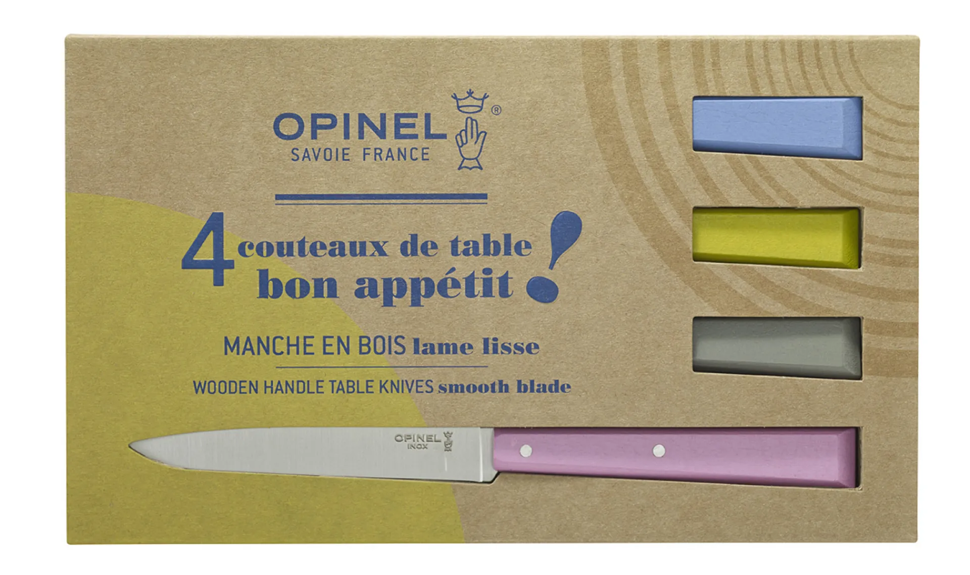 Discount Opinel Coffret de 4 couteaux de table N°125 Bon Appétit Campagne