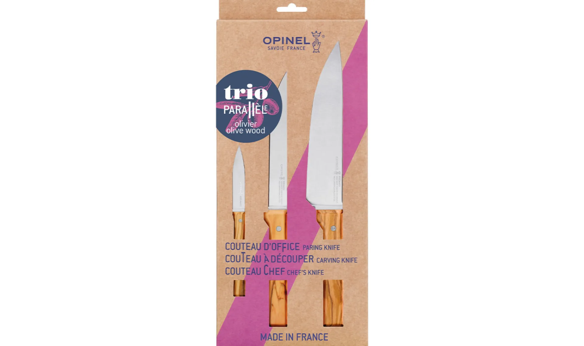 Discount Opinel Coffret Trio Parallèle Olivier
